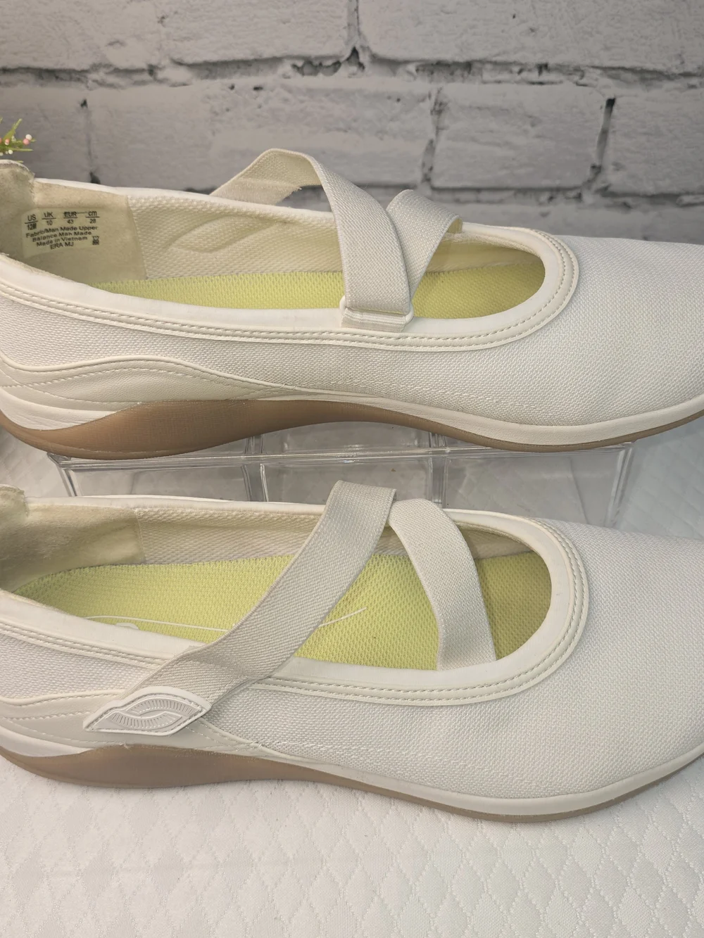 Ryka era Mary Jane flats cream canvas retro-inspired casual comfort women’s 12